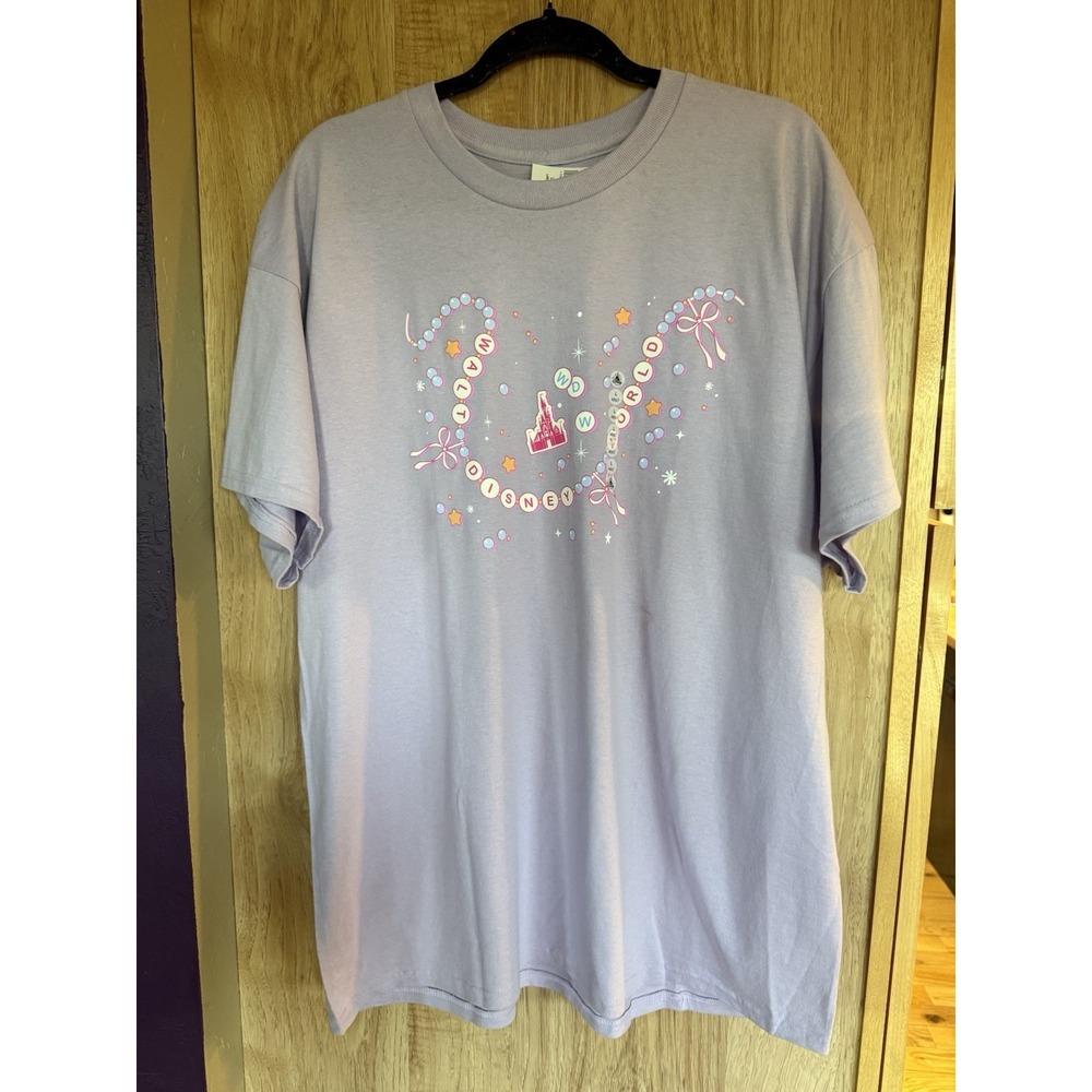 2025 Disney Parks WDW Purple Friendship Bracelet Shirt Adult Size XL New W Tag!